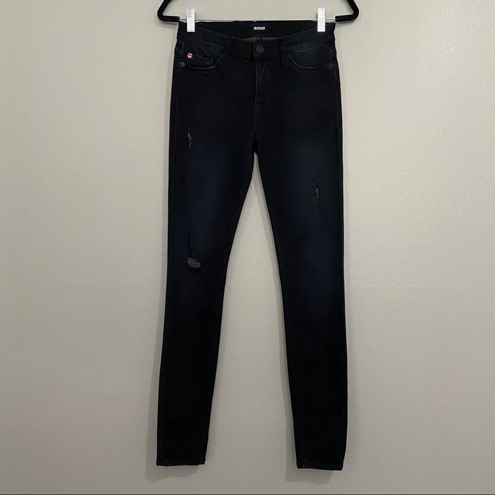 Hudson Nico Midrise Super Skinny Jeans Distressed
